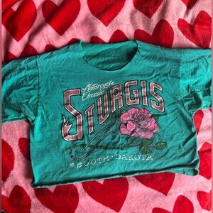 Vintage 1993 Sturgis cropped tshirt SZ LARGE